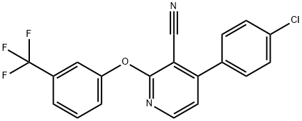 4-(4-CHLOROPHENYL)-2-[3-(TRIFLUOROMETHYL)PHENOXY]NICOTINONITRILE Struktur