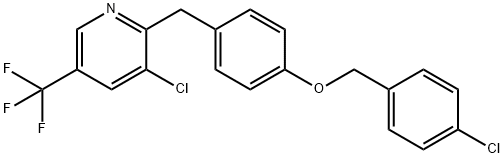 3-CHLORO-2-(4-[(4-CHLOROBENZYL)OXY]BENZYL)-5-(TRIFLUOROMETHYL)PYRIDINE Struktur