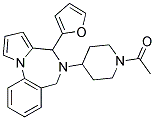 5-(1-ACETYLPIPERIDIN-4-YL)-5,6-DIHYDRO-4-(2-FURANYL)-(4H)-PYRROLO[1,2-A](1,4)BENZODIAZEPINE Struktur