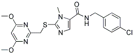 N-(4-CHLOROBENZYL)-2-[(4,6-DIMETHOXYPYRIMIDIN-2-YL)METHYLTHIO]-1-METHYLIMIDAZOLE-5-CARBOXAMIDE Struktur