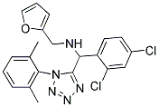 N-{(2,4-DICHLOROPHENYL)[1-(2,6-DIMETHYLPHENYL)-1H-TETRAZOL-5-YL]METHYL}-N-(2-FURYLMETHYL)AMINE Struktur