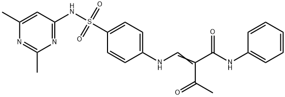 2-ACETYL-3-((4-(((2,6-DIMETHYLPYRIMIDIN-4-YL)AMINO)SULFONYL)PHENYL)AMINO)-N-PHENYLPROP-2-ENAMIDE Struktur