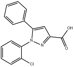 1-(2-CHLOROPHENYL)-5-PHENYL-1-H-PYRAZOLE-3-CARBOXYLIC ACID Struktur