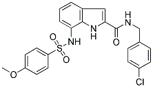 N-(4-CHLOROBENZYL)-7-[((4-METHOXYPHENYL)SULPHONYL)AMINO]-(1H)-INDOLE-2-CARBOXAMIDE Struktur