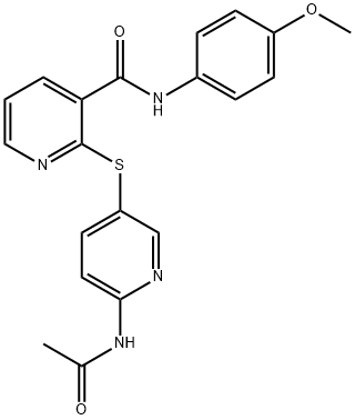 2-([6-(ACETYLAMINO)-3-PYRIDINYL]SULFANYL)-N-(4-METHOXYPHENYL)NICOTINAMIDE Struktur