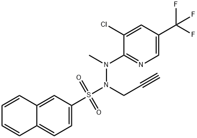 N'-[3-CHLORO-5-(TRIFLUOROMETHYL)-2-PYRIDINYL]-N'-METHYL-N-(2-PROPYNYL)-2-NAPHTHALENESULFONOHYDRAZIDE Struktur