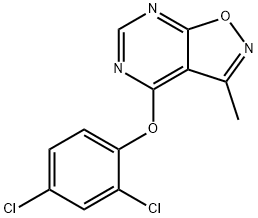 2,4-DICHLOROPHENYL 3-METHYLISOXAZOLO[5,4-D]PYRIMIDIN-4-YL ETHER Struktur