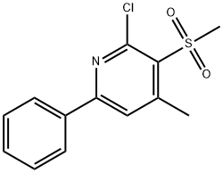 2-CHLORO-4-METHYL-3-(METHYLSULFONYL)-6-PHENYLPYRIDINE Struktur