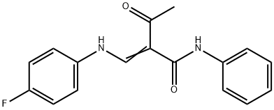 2-ACETYL-3-((4-FLUOROPHENYL)AMINO)-N-PHENYLPROP-2-ENAMIDE Struktur