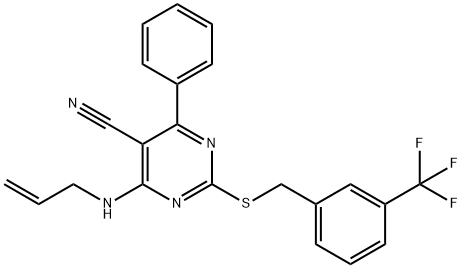 4-(ALLYLAMINO)-6-PHENYL-2-([3-(TRIFLUOROMETHYL)BENZYL]SULFANYL)-5-PYRIMIDINECARBONITRILE Struktur