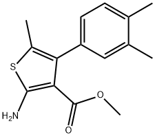 2-AMINO-4-(3,4-DIMETHYL-PHENYL)-5-METHYL-THIOPHENE-3-CARBOXYLIC ACID METHYL ESTER Struktur