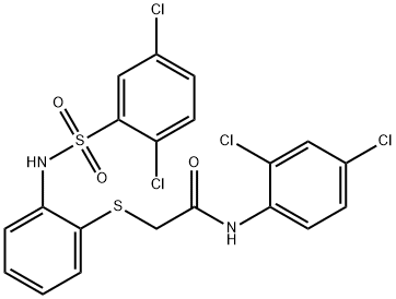 N-(2,4-DICHLOROPHENYL)-2-[(2-([(2,5-DICHLOROPHENYL)SULFONYL]AMINO)PHENYL)SULFANYL]ACETAMIDE Struktur