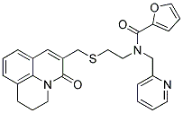 N-[2-[(2,3-DIHYDRO-5-OXO-(1H,5H)-BENZO[IJ]QUINOLIZIN-6-YL)METHYLTHIO]ETHYL]-N-(2-PYRIDINYLMETHYL)FURAN-2-CARBOXAMIDE Struktur