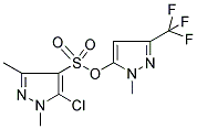 1-METHYL-3-(TRIFLUOROMETHYL)-1H-PYRAZOL-5-YL 5-CHLORO-1,3-DIMETHYL-1H-PYRAZOLE-4-SULFONATE Struktur