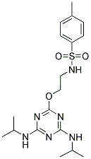 N-(2-(4,6-BIS(ISOPROPYLAMINO)-1,3,5-TRIAZIN-2-YLOXY)ETHYL)-4-METHYLBENZENESULFONAMIDE Struktur