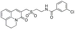 3-CHLORO-N-[2-[(2,3-DIHYDRO-5-OXO-(1H,5H)-BENZO[IJ]QUINOLIZIN-6-YL)METHYLSULPHONYL]ETHYL]BENZAMIDE Struktur