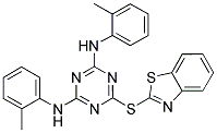 6-(BENZO[D]THIAZOL-2-YLTHIO)-N2,N4-DIO-TOLYL-1,3,5-TRIAZINE-2,4-DIAMINE Struktur