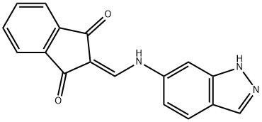 2-((1H-INDAZOL-6-YLAMINO)METHYLENE)INDANE-1,3-DIONE Struktur