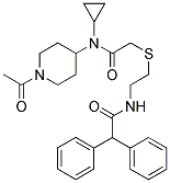 N-[2-((1-ACETYLPIPERIDIN-4-YL)CYCLOPROPYLAMINOACETYLTHIO)ETHYL]DIPHENYLACETAMIDE Struktur