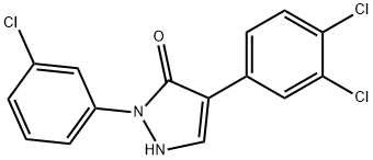 2-(3-CHLOROPHENYL)-4-(3,4-DICHLOROPHENYL)-1,2-DIHYDRO-3H-PYRAZOL-3-ONE Struktur