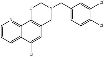 6-CHLORO-3-(3,4-DICHLOROBENZYL)-3,4-DIHYDRO-2H-[1,3]OXAZINO[5,6-H]QUINOLINE Struktur