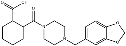 2-((4-(BENZO[3,4-D]1,3-DIOXOLAN-5-YLMETHYL)PIPERAZINYL)CARBONYL)CYCLOHEXANECARBOXYLIC ACID Struktur