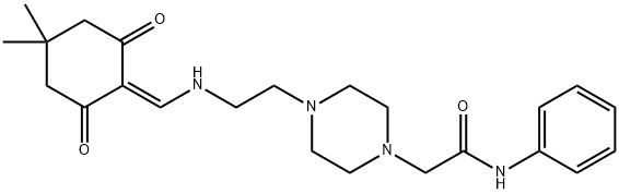 2-(4-(2-((4,4-DIMETHYL-2,6-DIOXOCYCLOHEXYLIDENE)METHYLAMINO)ETHYL)PIPERAZIN-1-YL)-N-PHENYLACETAMIDE Struktur