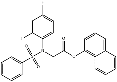 1-NAPHTHYL 2-[2,4-DIFLUORO(PHENYLSULFONYL)ANILINO]ACETATE Struktur