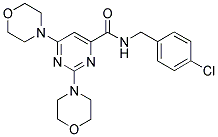 N-(4-CHLOROBENZYL)-2,6-DIMORPHOLINOPYRIMIDINE-4-CARBOXAMIDE Struktur