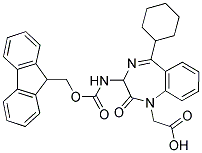 (R,S)-FMOC-3-AMINO-N-1-CARBOXYMETHYL-2-OXO-5-CYCLOHEXYL-1,4-BENZODIAZEPINE Struktur