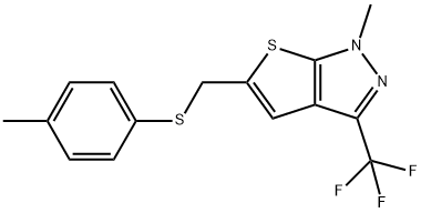 1-METHYL-5-([(4-METHYLPHENYL)SULFANYL]METHYL)-3-(TRIFLUOROMETHYL)-1H-THIENO[2,3-C]PYRAZOLE Struktur