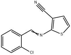 2-([(E)-(2-CHLOROPHENYL)METHYLIDENE]AMINO)-3-THIOPHENECARBONITRILE Struktur