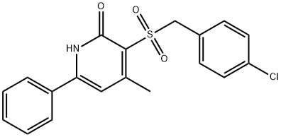 3-[(4-CHLOROBENZYL)SULFONYL]-4-METHYL-6-PHENYL-2-PYRIDINOL Struktur