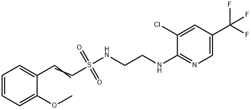 (E)-N-(2-([3-CHLORO-5-(TRIFLUOROMETHYL)-2-PYRIDINYL]AMINO)ETHYL)-2-(2-METHOXYPHENYL)-1-ETHENESULFONAMIDE Struktur