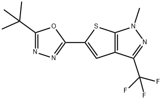 5-[5-(TERT-BUTYL)-1,3,4-OXADIAZOL-2-YL]-1-METHYL-3-(TRIFLUOROMETHYL)-1H-THIENO[2,3-C]PYRAZOLE Struktur