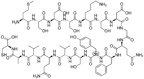 H-MET-SER-ASP-SER-LYS-SER-ASP-GLY-GLN-PHE-TYR-SER-VAL-GLN-VAL-ALA-(CYS)-OH Struktur