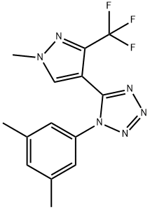 1-(3,5-DIMETHYLPHENYL)-5-[1-METHYL-3-(TRIFLUOROMETHYL)-1H-PYRAZOL-4-YL]-1H-1,2,3,4-TETRAAZOLE Struktur