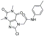 2-(8-CHLORO-1,3-DIMETHYL-2,6-DIOXO-1,2,3,6-TETRAHYDRO-7H-PURIN-7-YL)-N-(4-METHYLPHENYL)ACETAMIDE Struktur