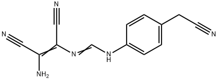 N'-[(Z)-2-AMINO-1,2-DICYANOETHENYL]-N-[4-(CYANOMETHYL)PHENYL]IMINOFORMAMIDE Struktur