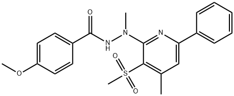 4-METHOXY-N'-METHYL-N'-[4-METHYL-3-(METHYLSULFONYL)-6-PHENYL-2-PYRIDINYL]BENZENECARBOHYDRAZIDE Struktur