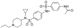 N-[4-(([4-((CYCLOPROPYL(1-PROPYLPIPERIDIN-4-YL)AMINO)SULPHONYL)PHENYL]AMINO)SULPHONYL)PHENYL]ACETAMIDE Struktur