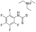 N,N-DIETHYLETHAN-1-AMINIUM N-(2,3,4,5,6-PENTAFLUOROPHENYL)CARBAMODITHIOATE Struktur