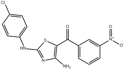 [4-AMINO-2-(4-CHLOROANILINO)-1,3-THIAZOL-5-YL](3-NITROPHENYL)METHANONE Struktur