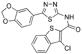 N-[5-(1,3-BENZODIOXOL-5-YL)-1,3,4-THIADIAZOL-2-YL]-3-CHLORO-1-BENZOTHIOPHENE-2-CARBOXAMIDE Struktur