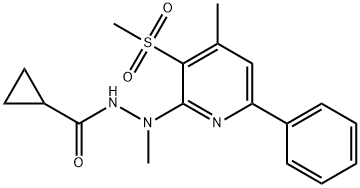 N'-METHYL-N'-[4-METHYL-3-(METHYLSULFONYL)-6-PHENYL-2-PYRIDINYL]CYCLOPROPANECARBOHYDRAZIDE Struktur