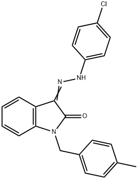 1-(4-METHYLBENZYL)-1H-INDOLE-2,3-DIONE 3-[N-(4-CHLOROPHENYL)HYDRAZONE] Struktur