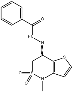 N'-[1-METHYL-2,2-DIOXO-2,3-DIHYDRO-2LAMBDA6-THIENO[3,2-C][1,2]THIAZIN-4(1H)-YLIDEN]BENZENECARBOHYDRAZIDE Struktur