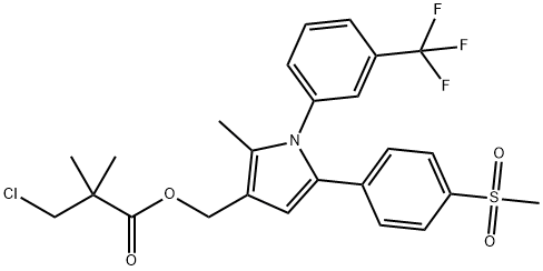 (2-METHYL-5-[4-(METHYLSULFONYL)PHENYL]-1-[3-(TRIFLUOROMETHYL)PHENYL]-1H-PYRROL-3-YL)METHYL 3-CHLORO-2,2-DIMETHYLPROPANOATE Struktur