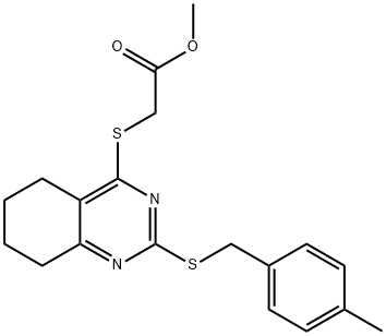 METHYL 2-((2-[(4-METHYLBENZYL)SULFANYL]-5,6,7,8-TETRAHYDRO-4-QUINAZOLINYL)SULFANYL)ACETATE Struktur