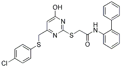 N-(BIPHENYL-2-YL)-2-(4-((4-CHLOROPHENYLTHIO)METHYL)-6-HYDROXYPYRIMIDIN-2-YLTHIO)ACETAMIDE Struktur